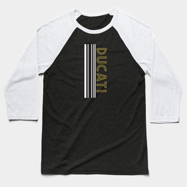 Ducati - Vertical Stripes Baseball T-Shirt by Midcenturydave